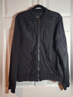 Helix Black Lightweight Zip Up Bomber Jacket Large